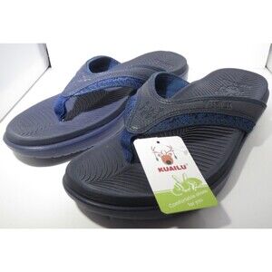 KuaiLu Mens Sport Flip Flops 11 Comfort Orthotic Thong Sandals Plantar Fasciitis